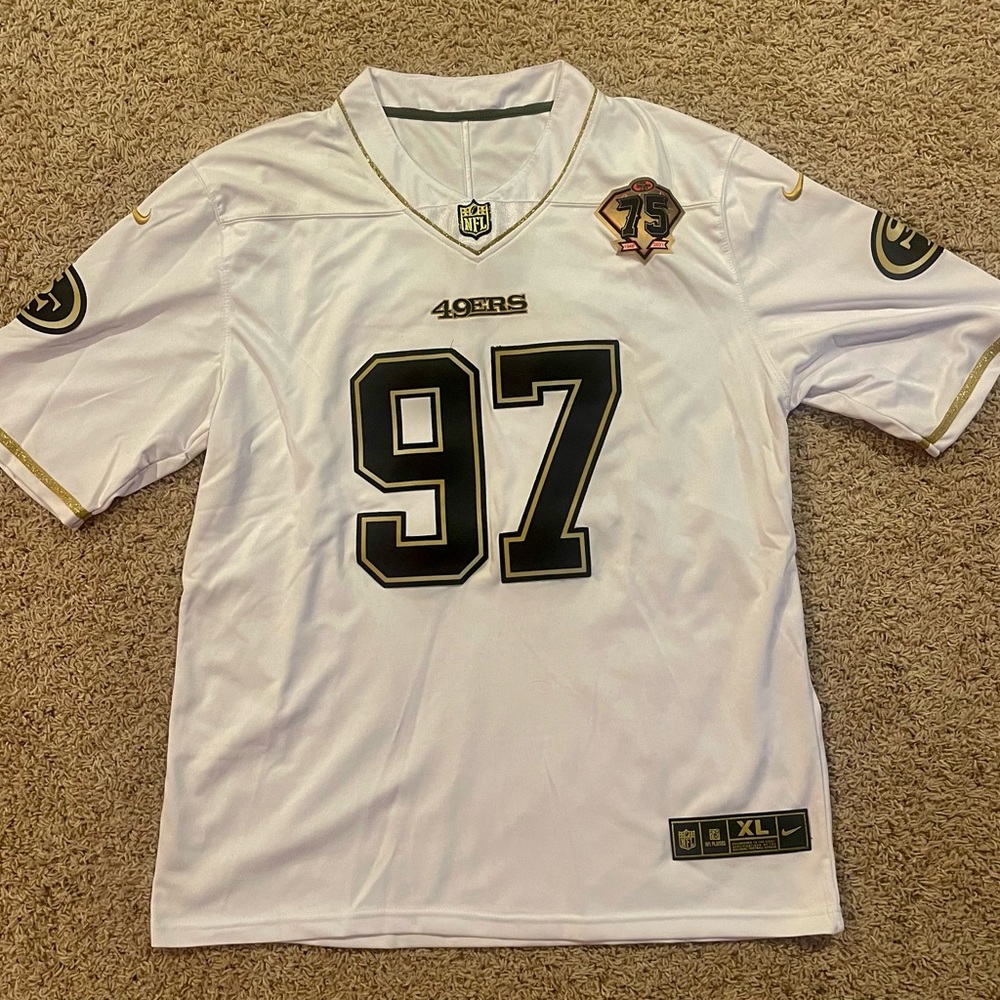 White 49er Nick Bosa jersey